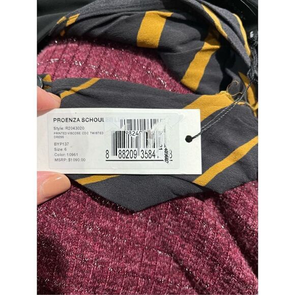 Proenza Schouler Crepe De Chine Twist Midi Dress Size 6 NWT - Picture 9 of 9
